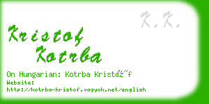 kristof kotrba business card